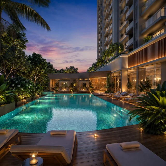 Arvind Sarjapur Road resort-style swimming pool deck - clubhouse amenity